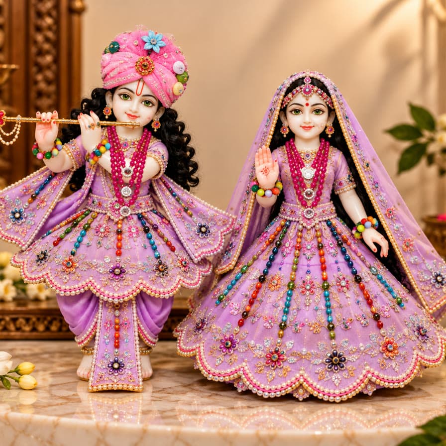 Gulabi Moti Radha Krishna Dress Set