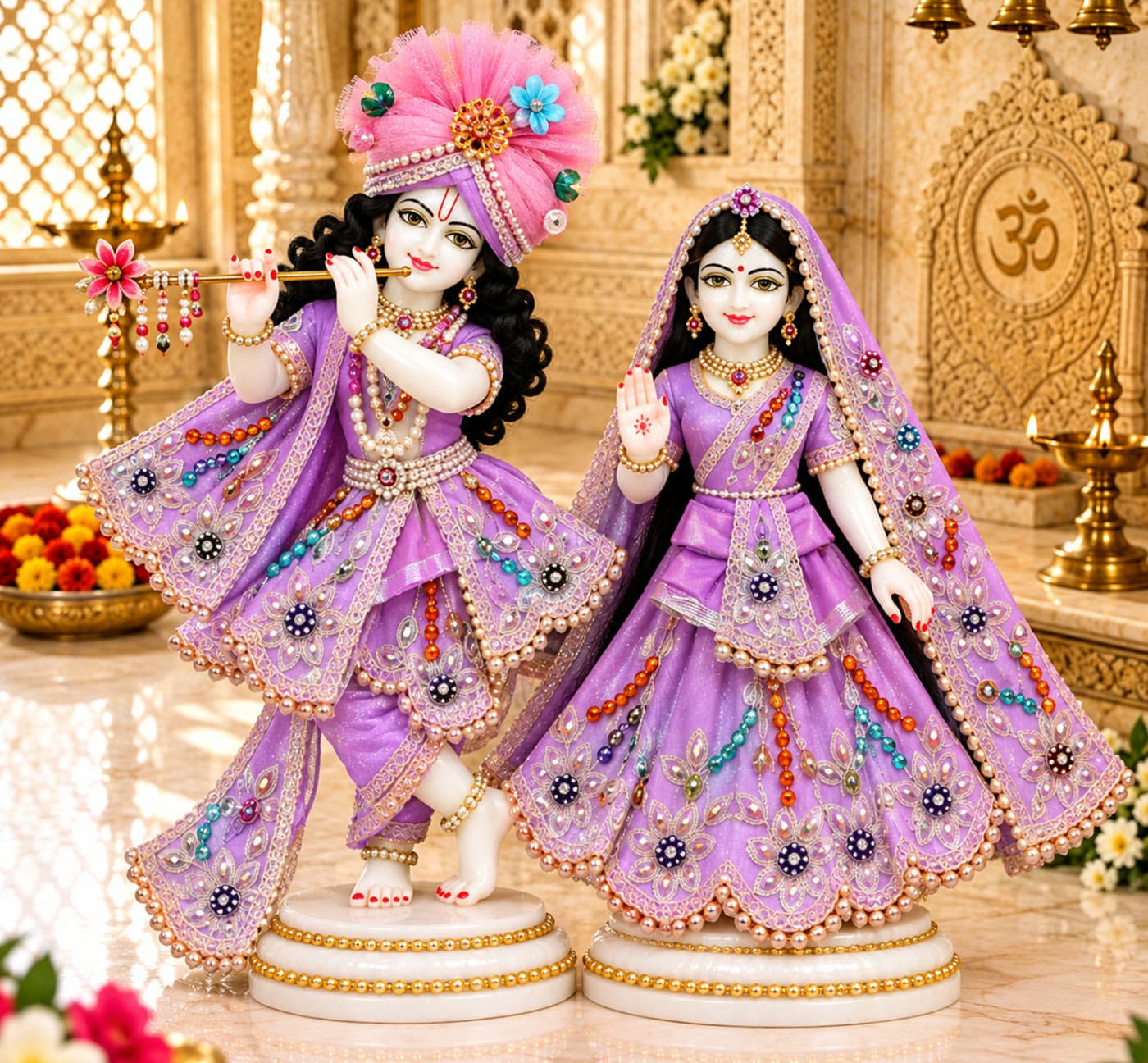 Radha Krishna Lavender Shringar Combo