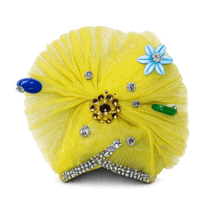 Peeli Stone Morni Laddu Gopal Designer Pagdi